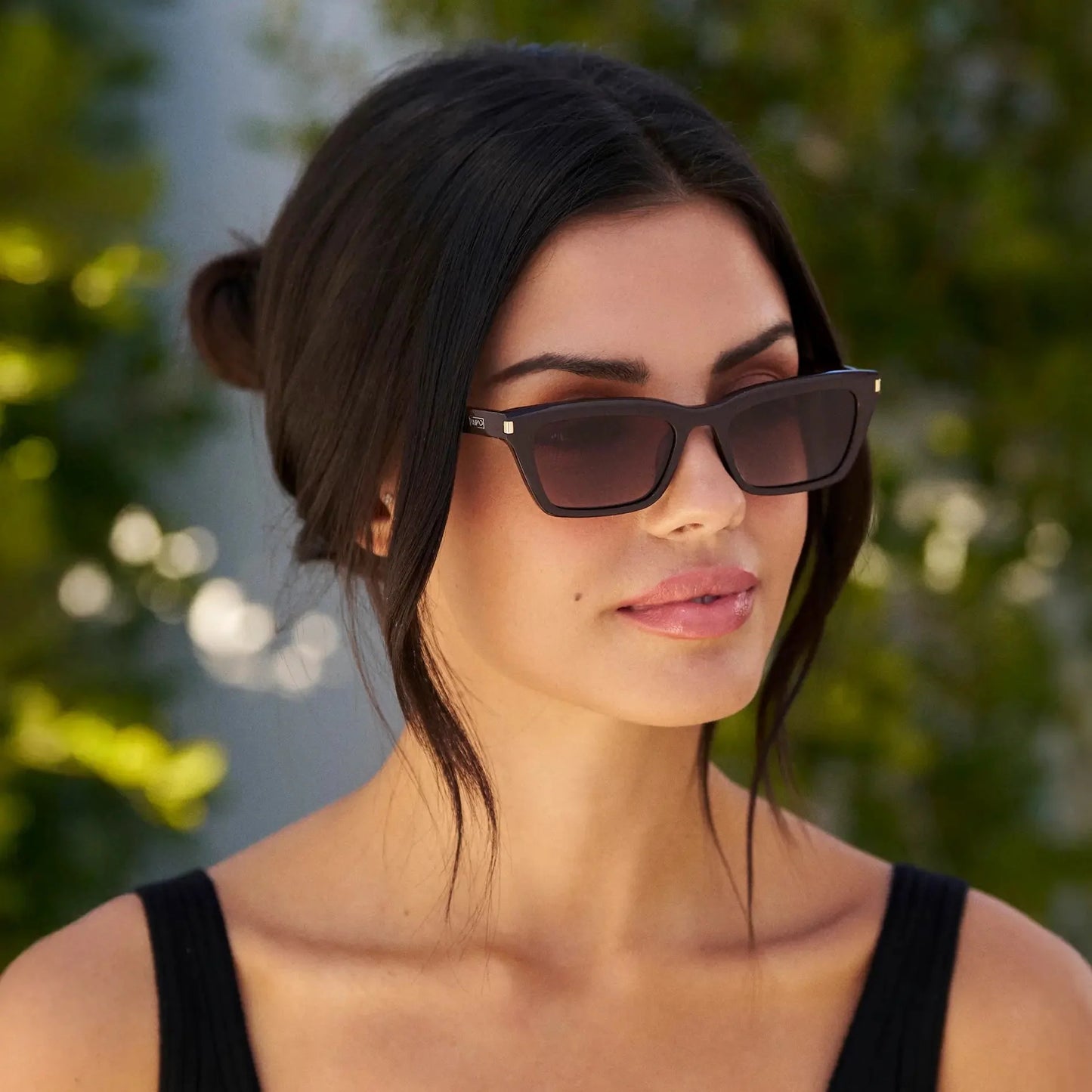 SIENNA Women's Slim Cat-Eye Sunglasses in Mocha Brown by WMP Eyewear