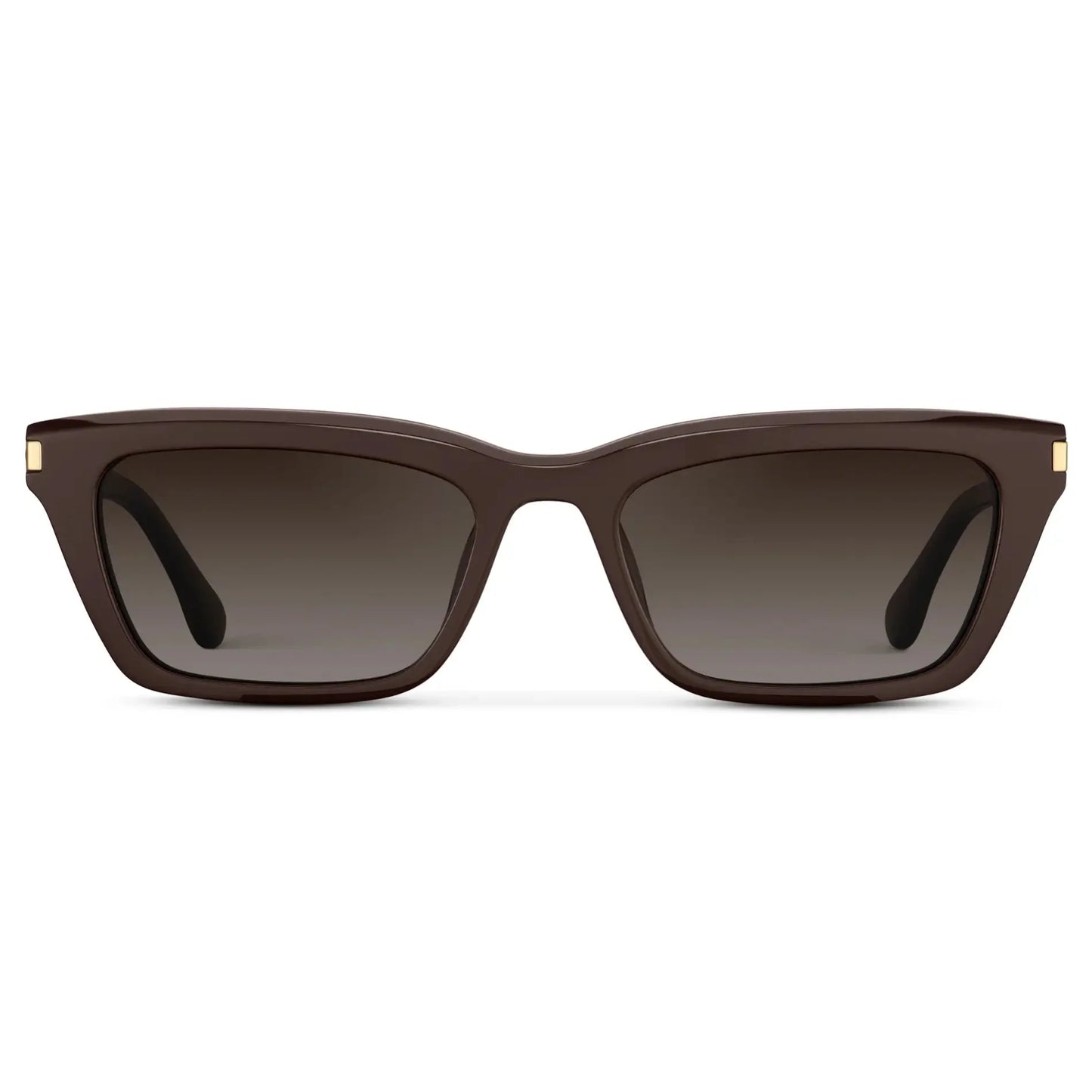 SIENNA Women's Slim Cat-Eye Sunglasses in Mocha Brown by WMP Eyewear