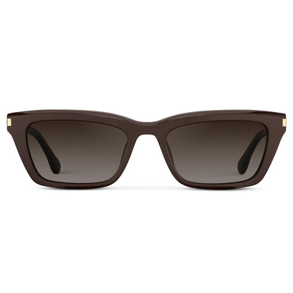 SIENNA Women's Slim Cat-Eye Sunglasses in Mocha Brown by WMP Eyewear