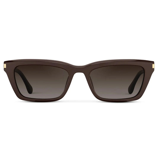 SIENNA Women's Slim Cat-Eye Sunglasses in Mocha Brown by WMP Eyewear