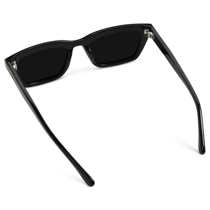 SIENNA Women's Slim Cat-Eye Sunglasses in Triple Black by WMP Eyewear