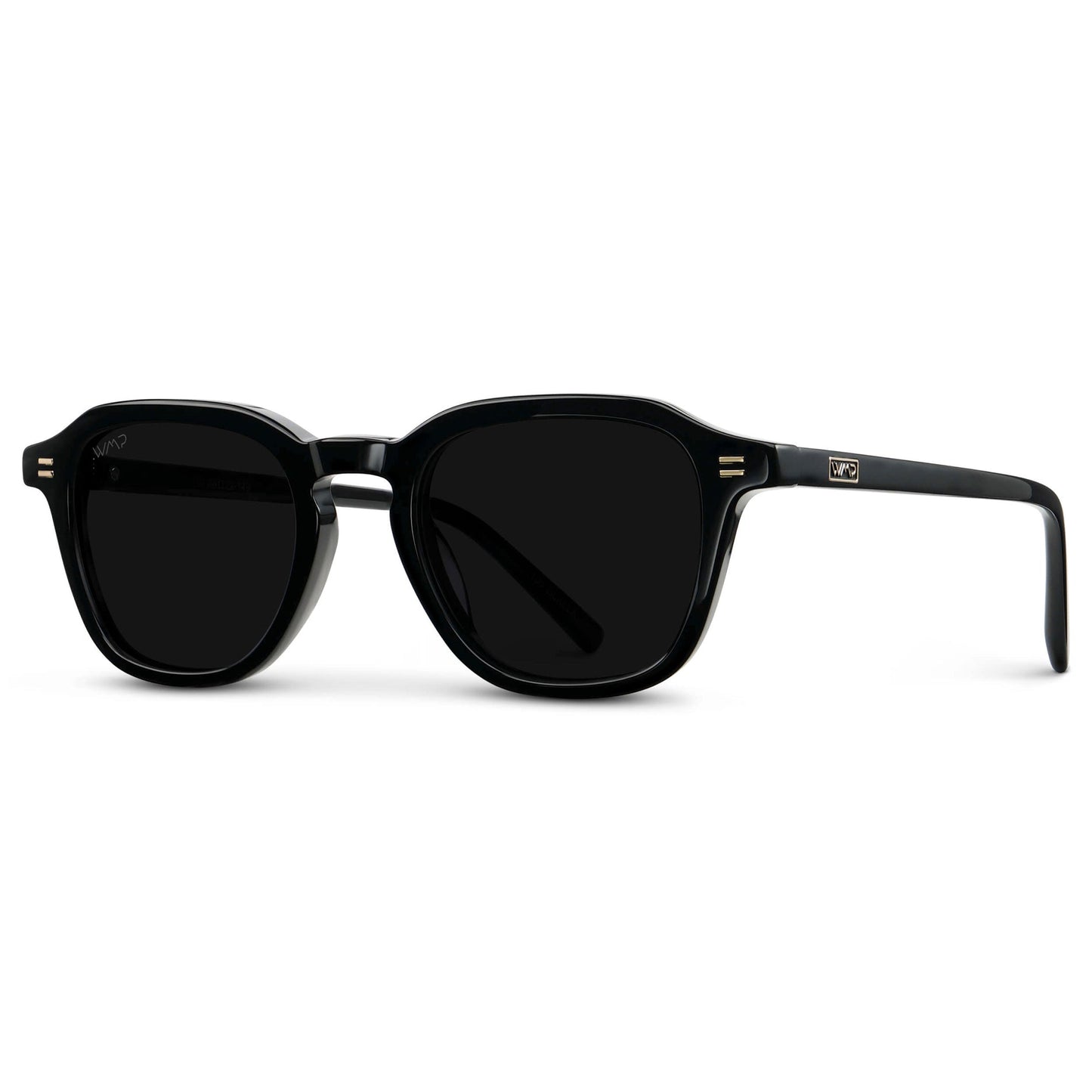SILAS Polarised Square Sunglasses in Triple Black by WMP Eyewear