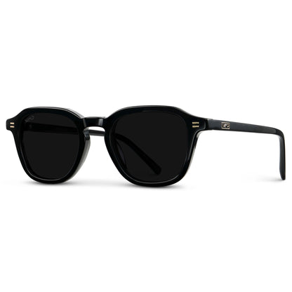 SILAS Polarised Square Sunglasses in Triple Black by WMP Eyewear