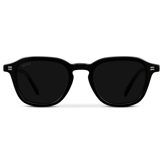 SILAS Polarised Square Sunglasses in Triple Black by WMP Eyewear