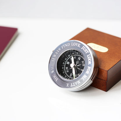 Compass Personalised With Timber Box