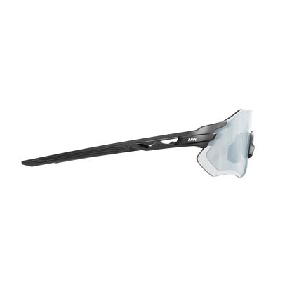 SONIC Black Sports Sunglasses, Silver Mirrored Lens by Messy Weekend