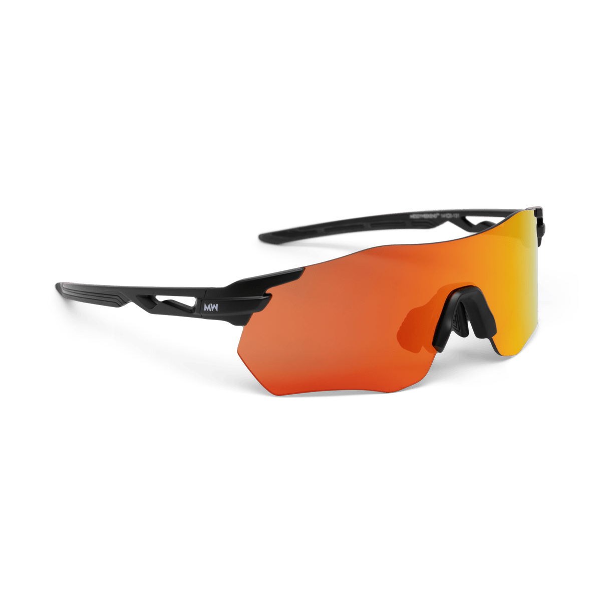 SONIC Black Sports Sunglasses, Sunset Orange Lens by Messy Weekend