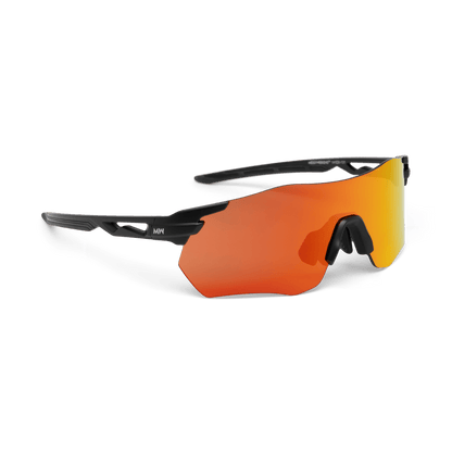 SONIC Black Sports Sunglasses, Sunset Orange Lens by Messy Weekend