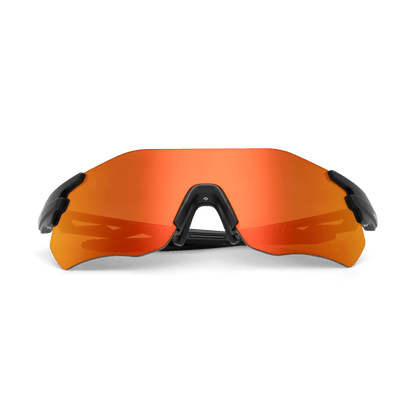 SONIC Black Sports Sunglasses, Sunset Orange Lens by Messy Weekend