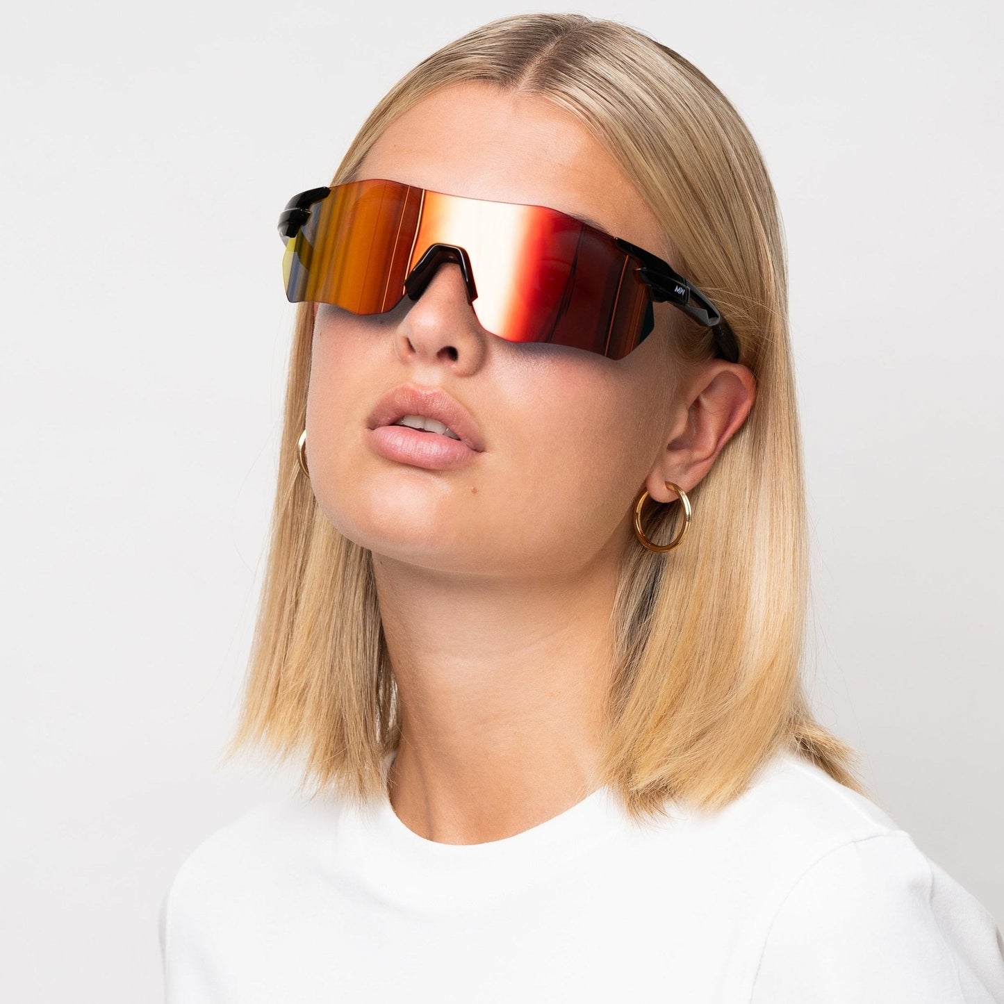 SONIC Black Sports Sunglasses, Sunset Orange Lens by Messy Weekend