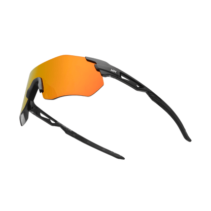 SONIC Black Sports Sunglasses, Sunset Orange Lens by Messy Weekend