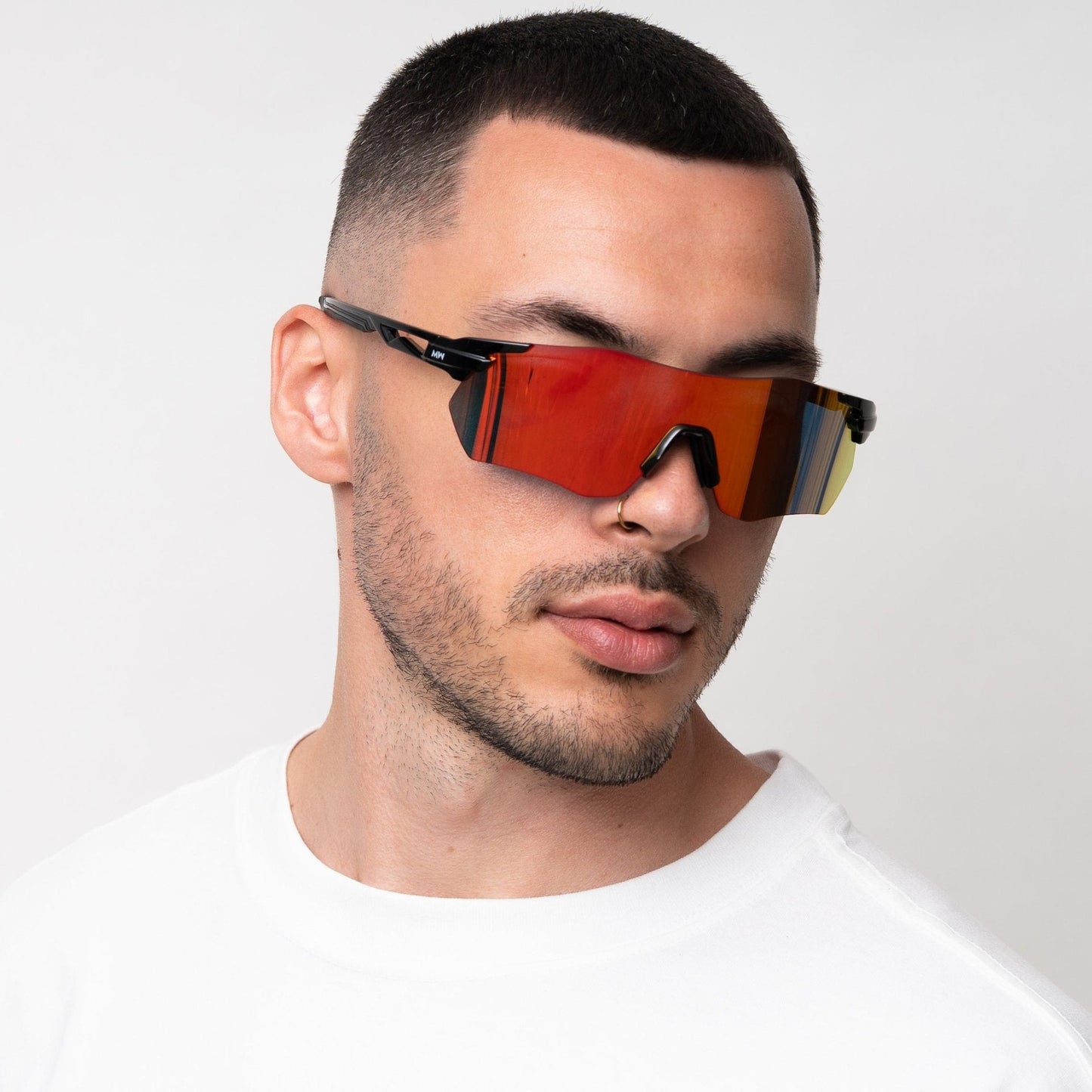SONIC Black Sports Sunglasses, Sunset Orange Lens by Messy Weekend