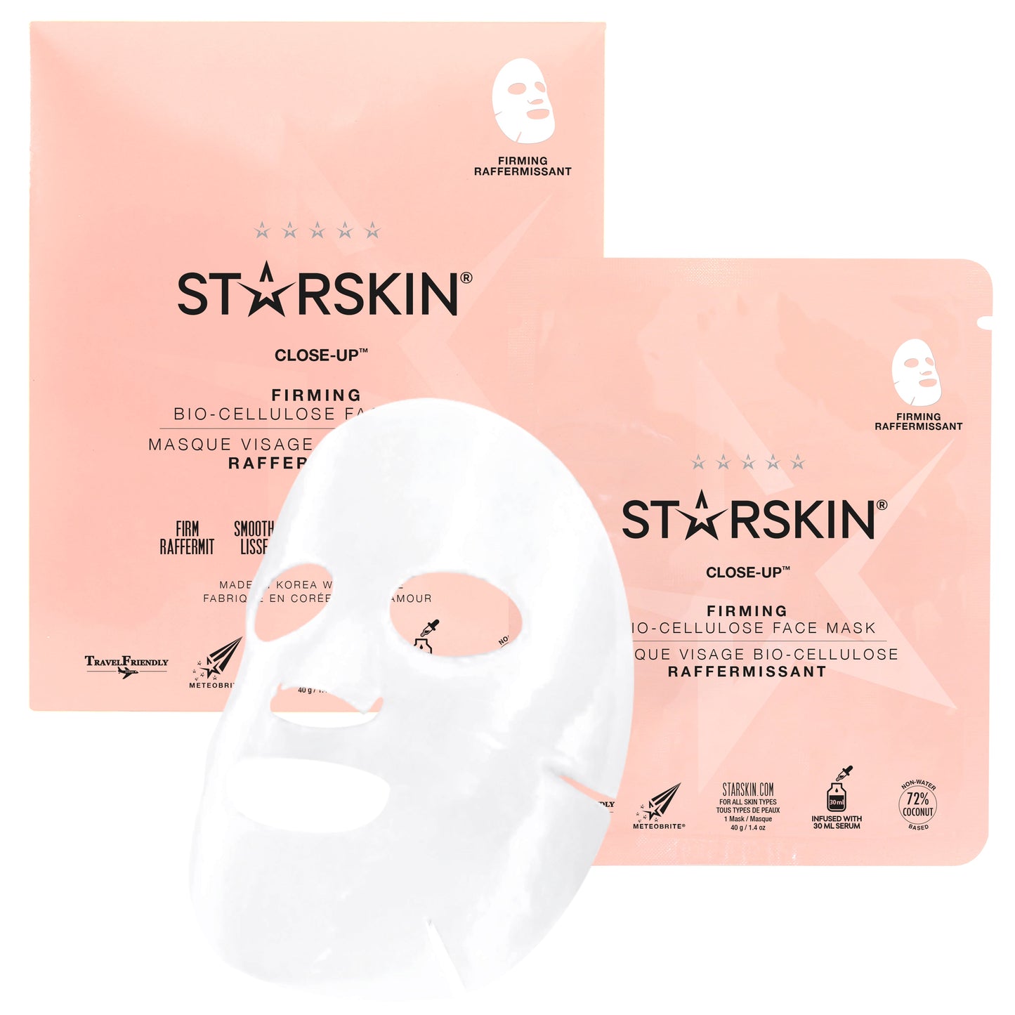 STARSKIN Close-Up™ Coconut Bio-Cellulose Second Skin Firming Face Mask