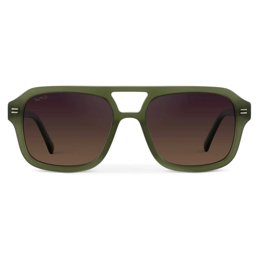 SYDNEY Oversized Retro Aviator Women's Sunglasses in Olive Green WMP Eyewear