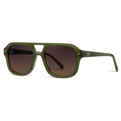 SYDNEY Oversized Retro Aviator Women's Sunglasses in Olive Green WMP Eyewear