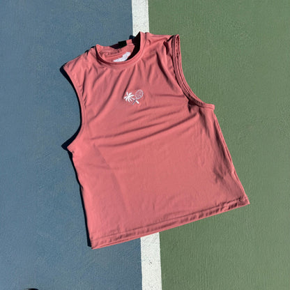 PERFORMANCE WOMEN'S COURT TANK - DUSKY PINK