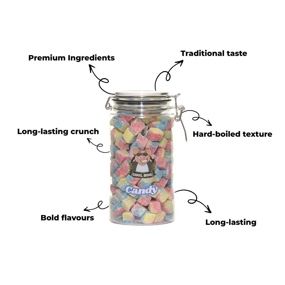 Tutti Frutti Cubes Candy Gifting Jar