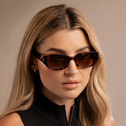 VERA Women's Oval Polarised Sunglasses in Tortoise by WMP Eyewear