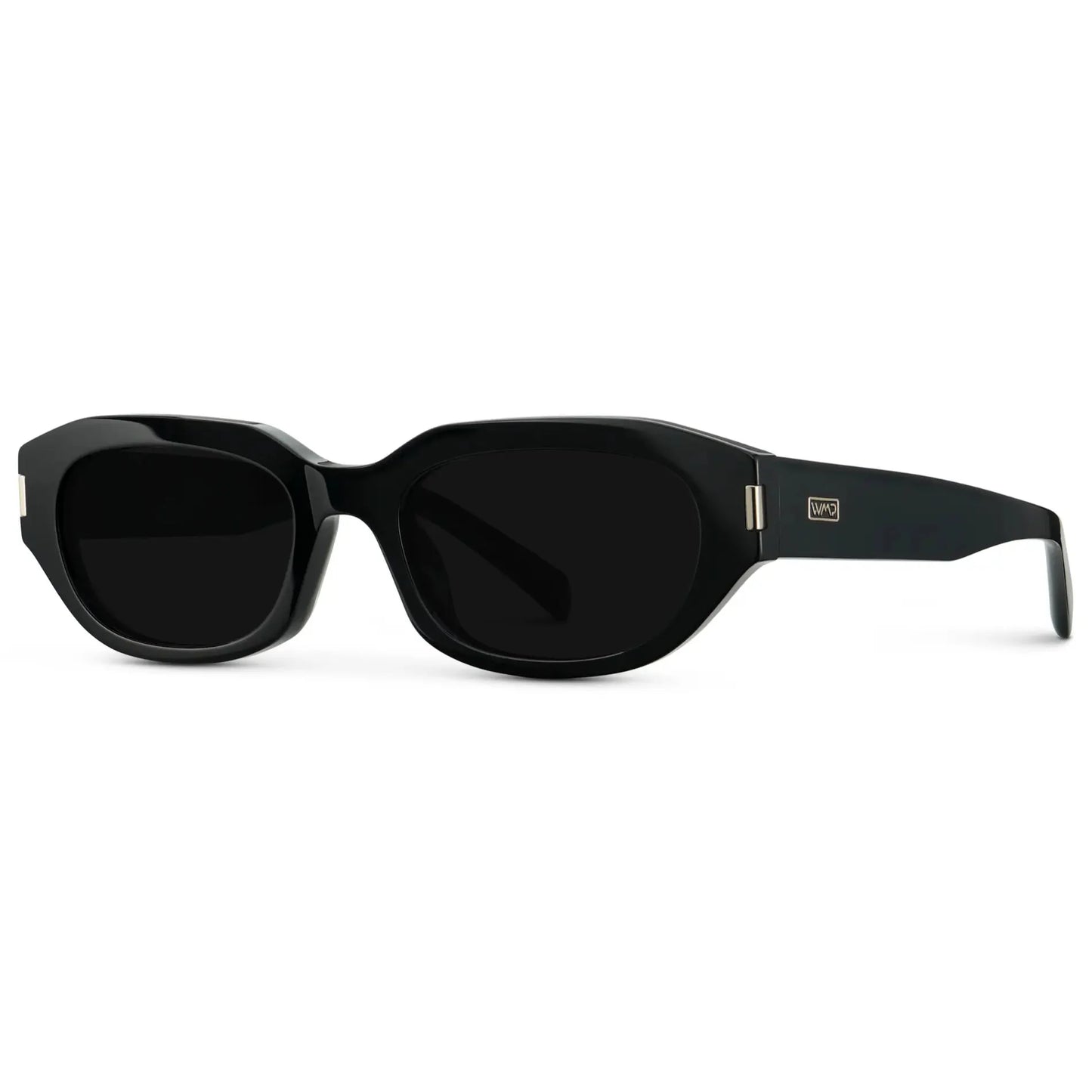 VERA Women's Oval Polarised Sunglasses in Triple Black by WMP Eyewear