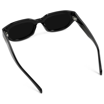 VERA Women's Oval Polarised Sunglasses in Triple Black by WMP Eyewear