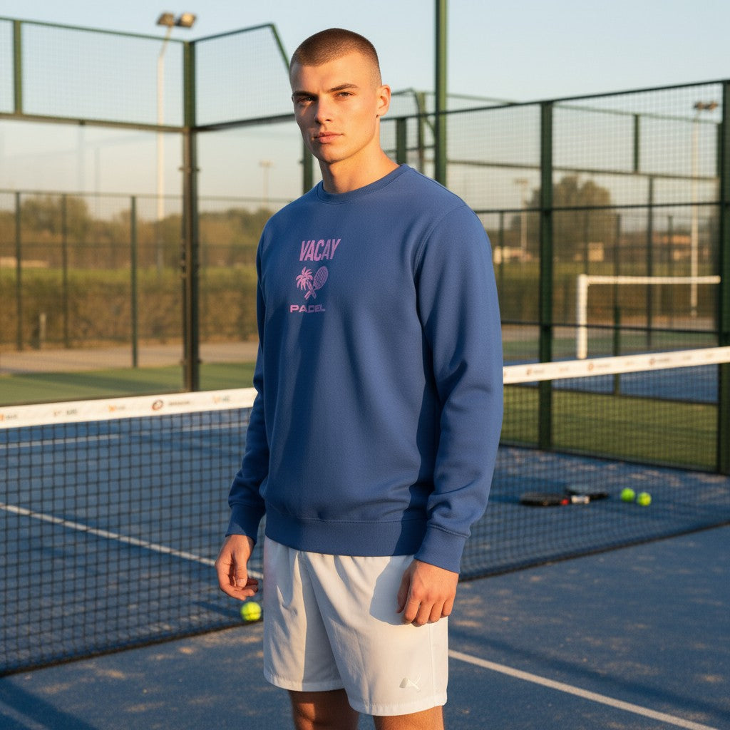 Padel Club Crew Sweatshirt - Slate Blue / Violet