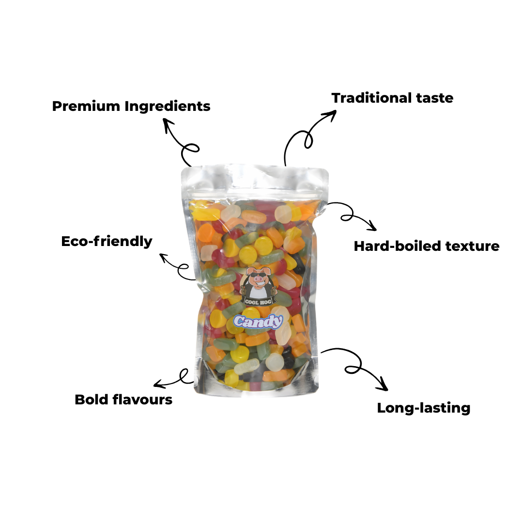 Traditional Wine Gums Candy Resealable Bag - 1KG