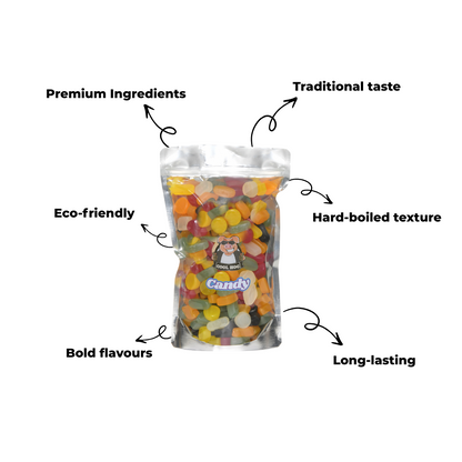 Traditional Wine Gums Candy Resealable Bag - 1KG