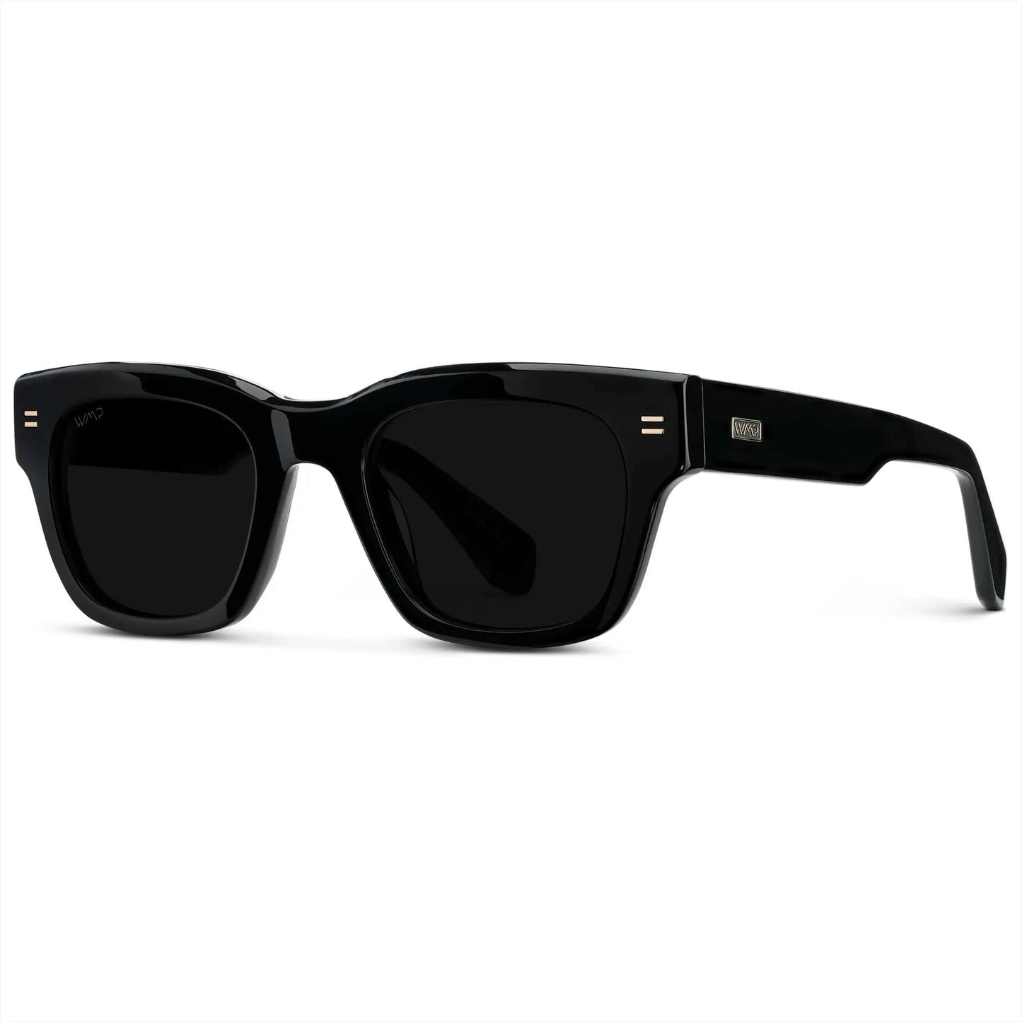 WMP Eyewear Clint Rectangular Polarised Sunglasses - Triple Black