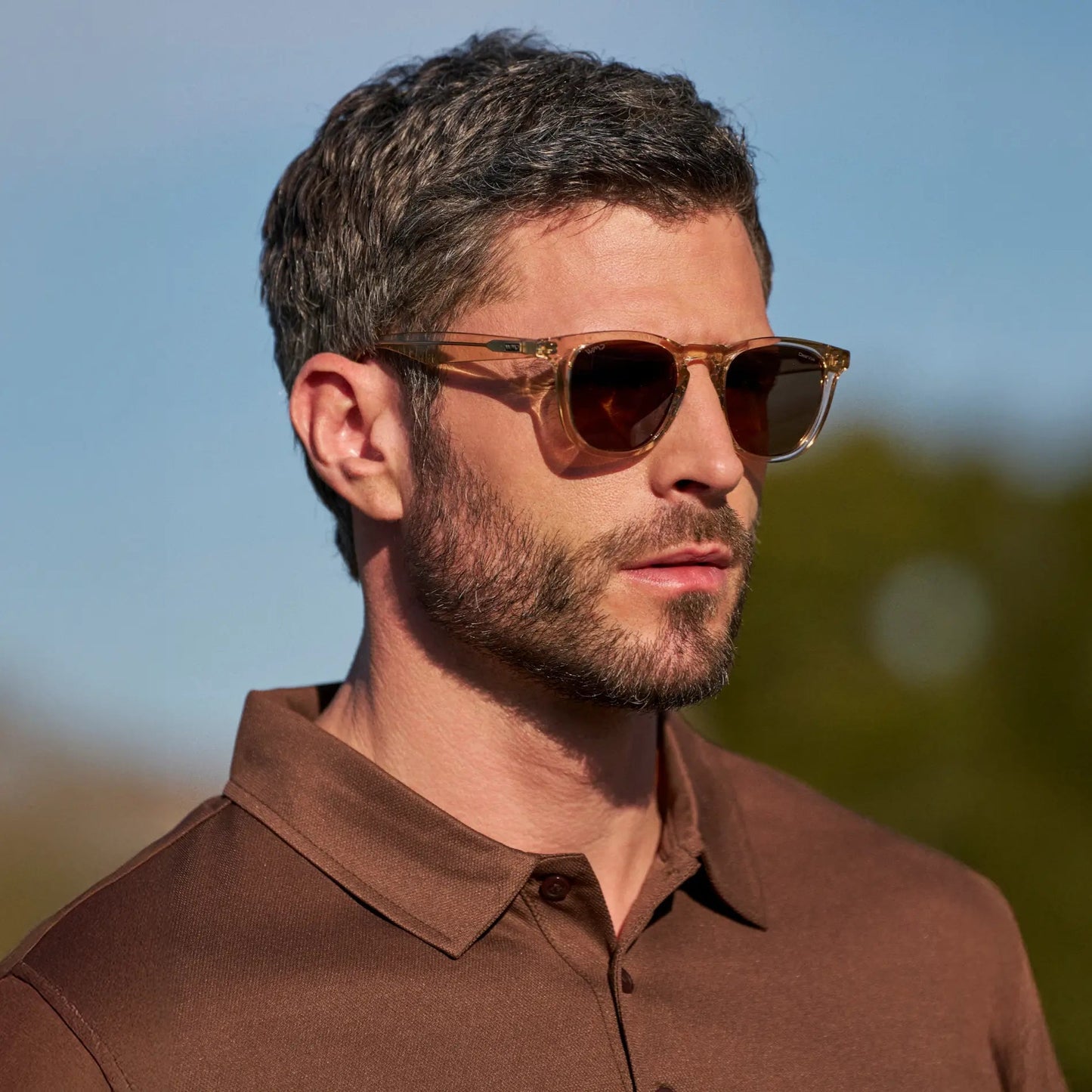 WYNDHAM Men's Golf Sunglasses Sand Brown by WMP Eyewear