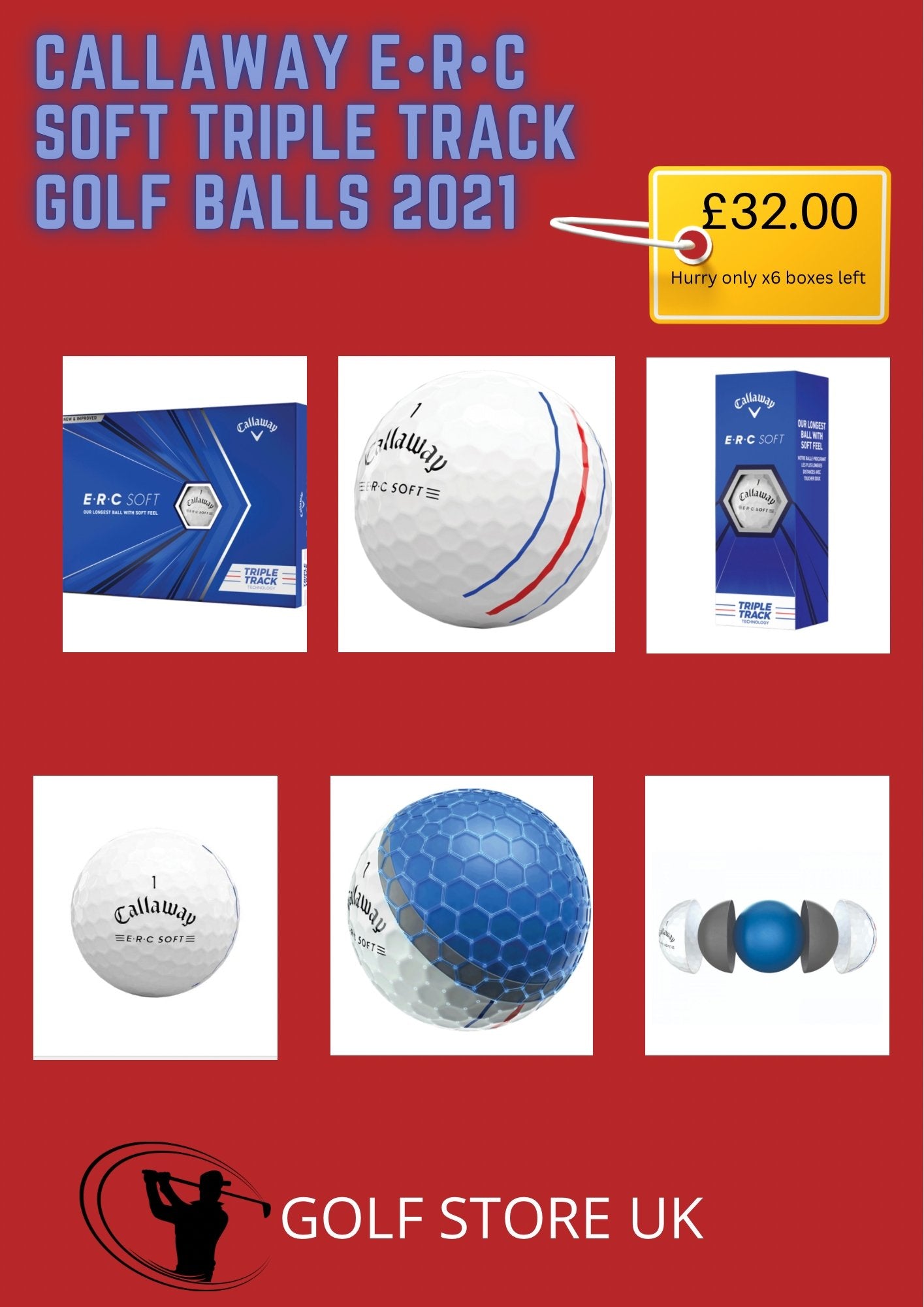 CALLAWAY E•R•C SOFT PREMIUM (x12 BALLS) - Golf Store UK